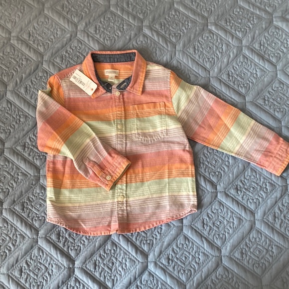 NWT - Gymboree Toddler Boys Striped Button Down Shirt - Picture 1 of 6